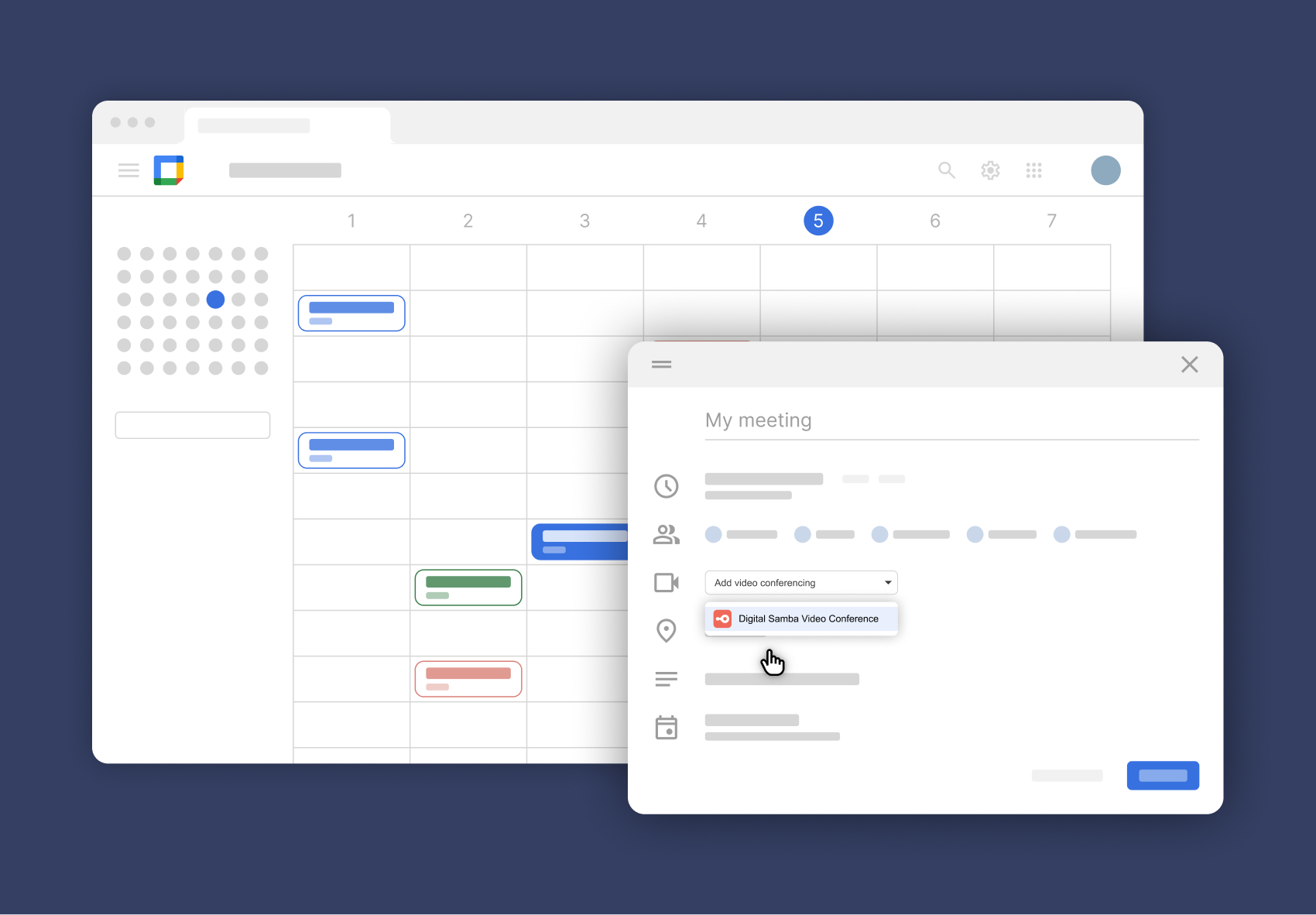 1 Videoconferencing Google Calendar Addon - Digital Samba 1-1