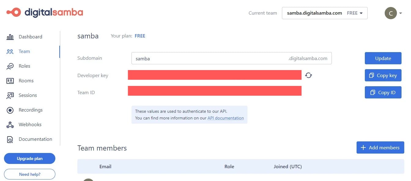 Installing and initialising the SDK - Digital Samba