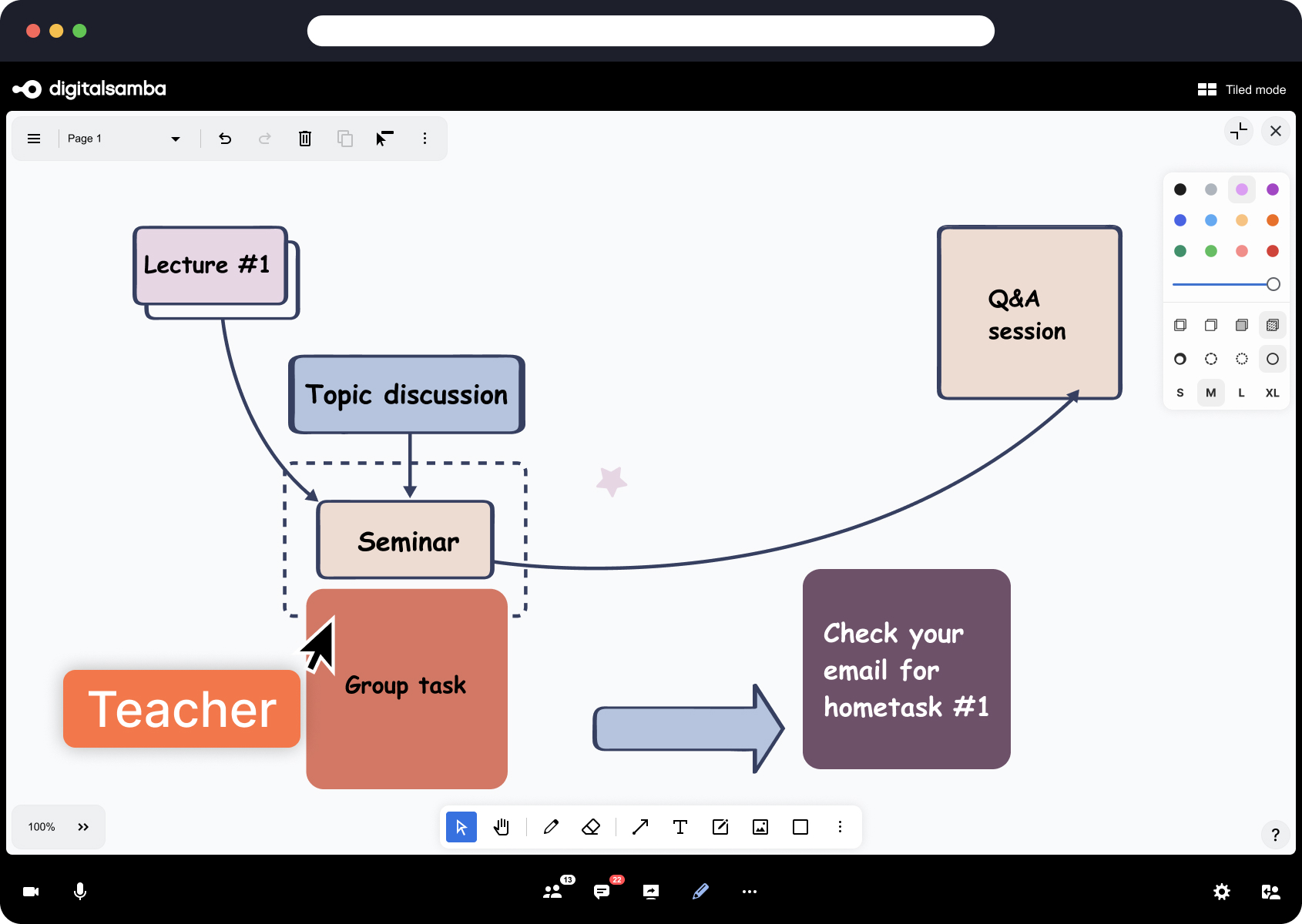 Whiteboard for applications - Digital Samba WebRTC video conferencing API and SDK-1