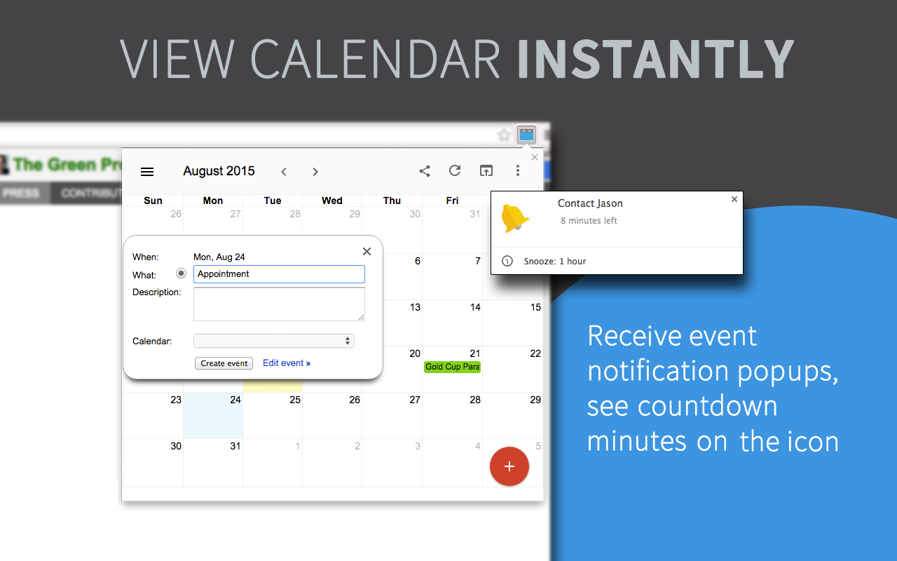 Checker Pluss Google Calendar plugin