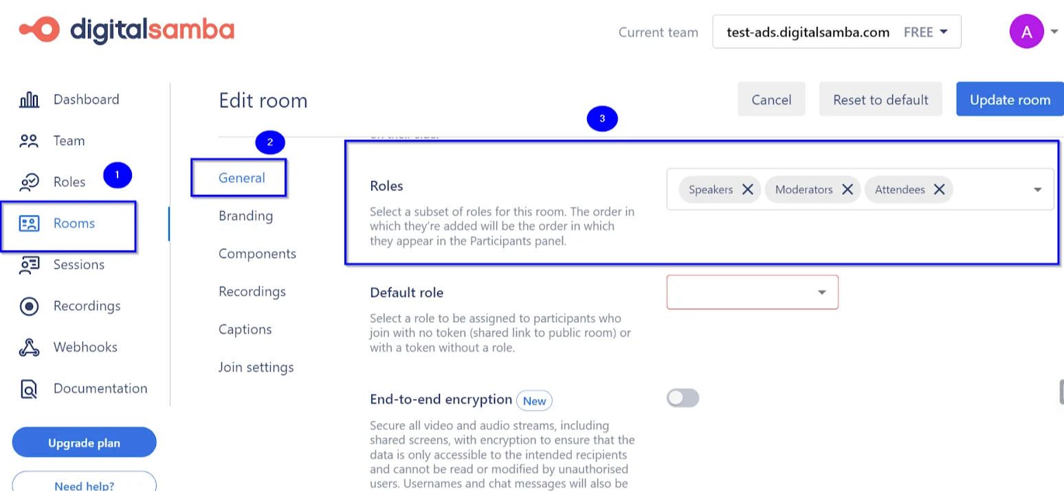 Using the Digital Samba dashboard for participant management